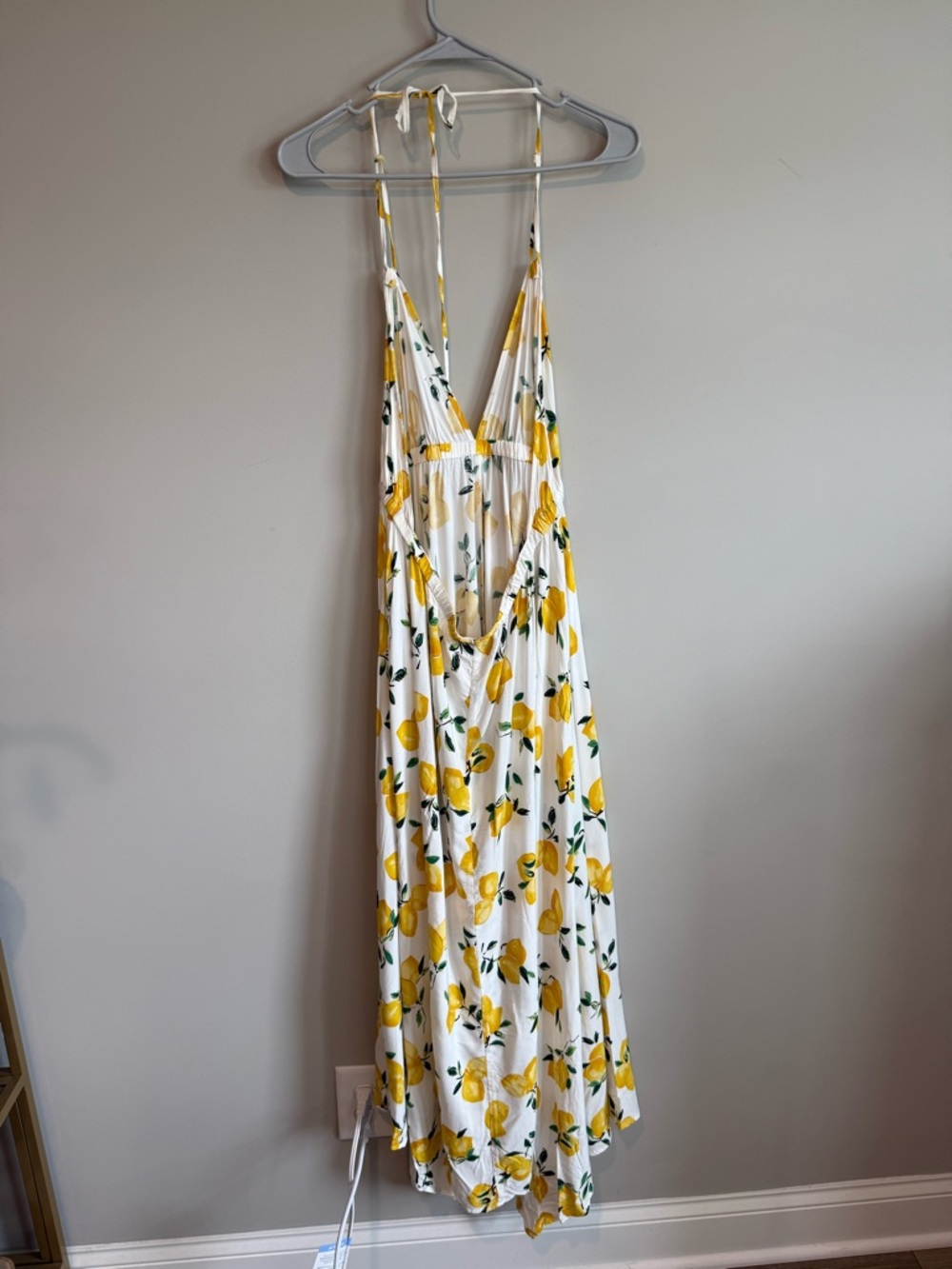 Kate Spade Lemon Print Halter Maxi Dress - Yellow & White - Picture 7 of 12